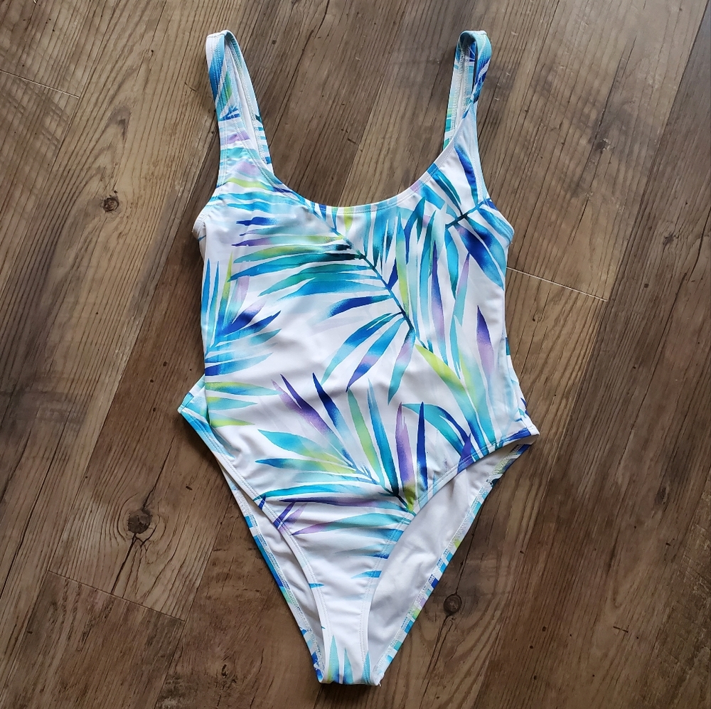 Forever21 Tropical High Waisted Swimsuit, Size: Medium